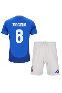 Italië Jorginho Frello #8 Babytruitje Thuis tenue Kind EK 2024 Korte Mouw (+ Korte broeken)